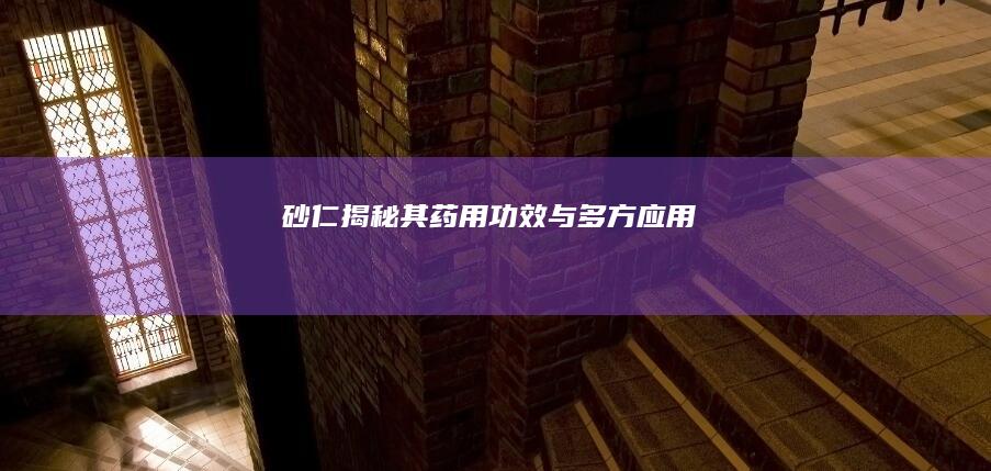 砂仁：揭秘其药用功效与多方应用